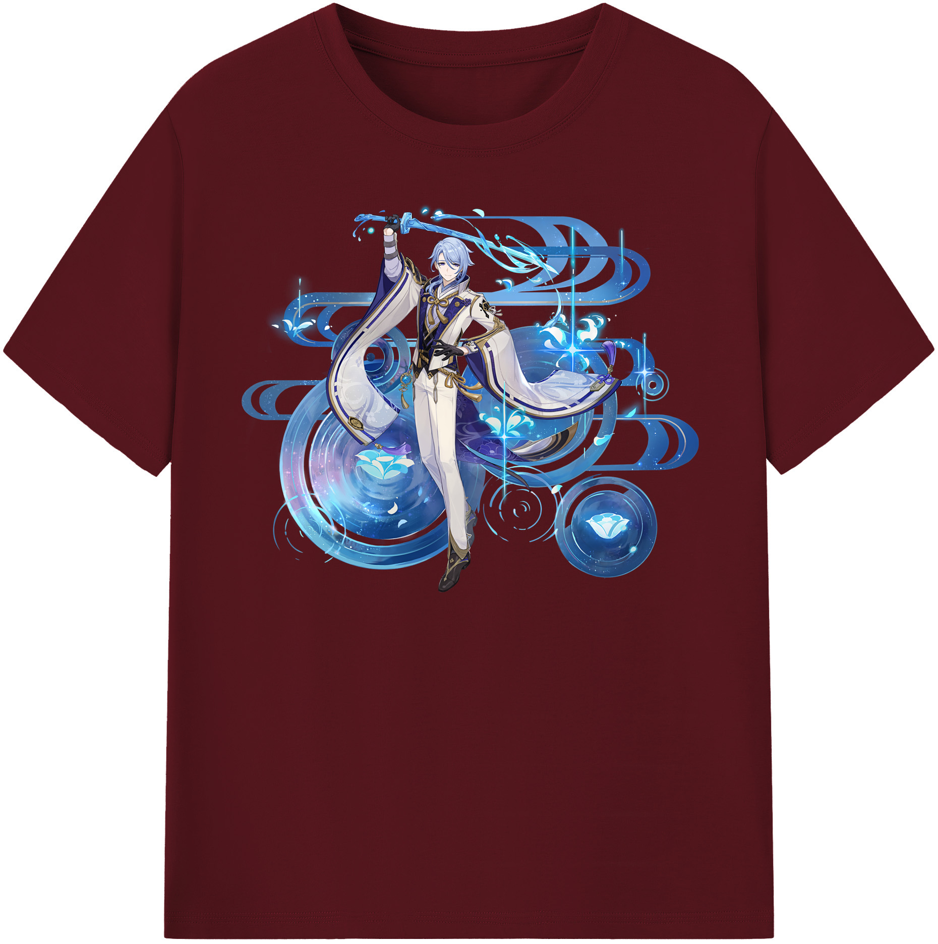 げんし神 神里綾人 かみさとあやと genshin Kamisato Ayato 綿100％半袖Tシャツ（フロントプリント）